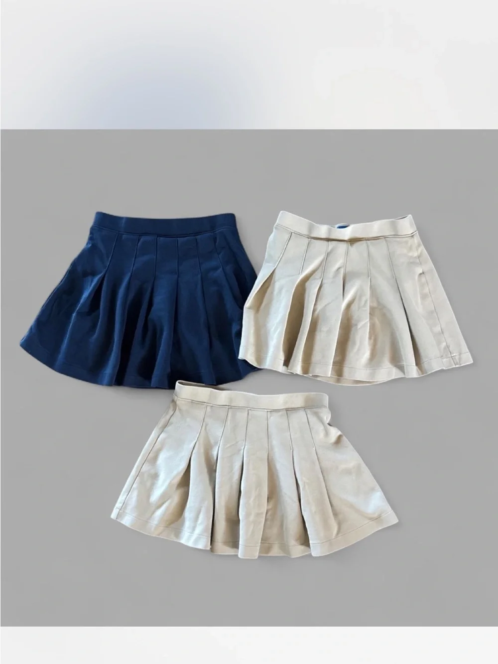 Lot 3 - Old Navy Girls Size Large 10/12 Uniform Skorts Skirts school khaki Navy